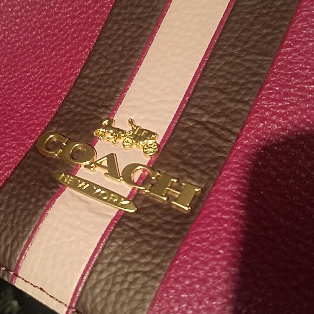 Coach Dark Berry Multi Varsity Stripe hobo